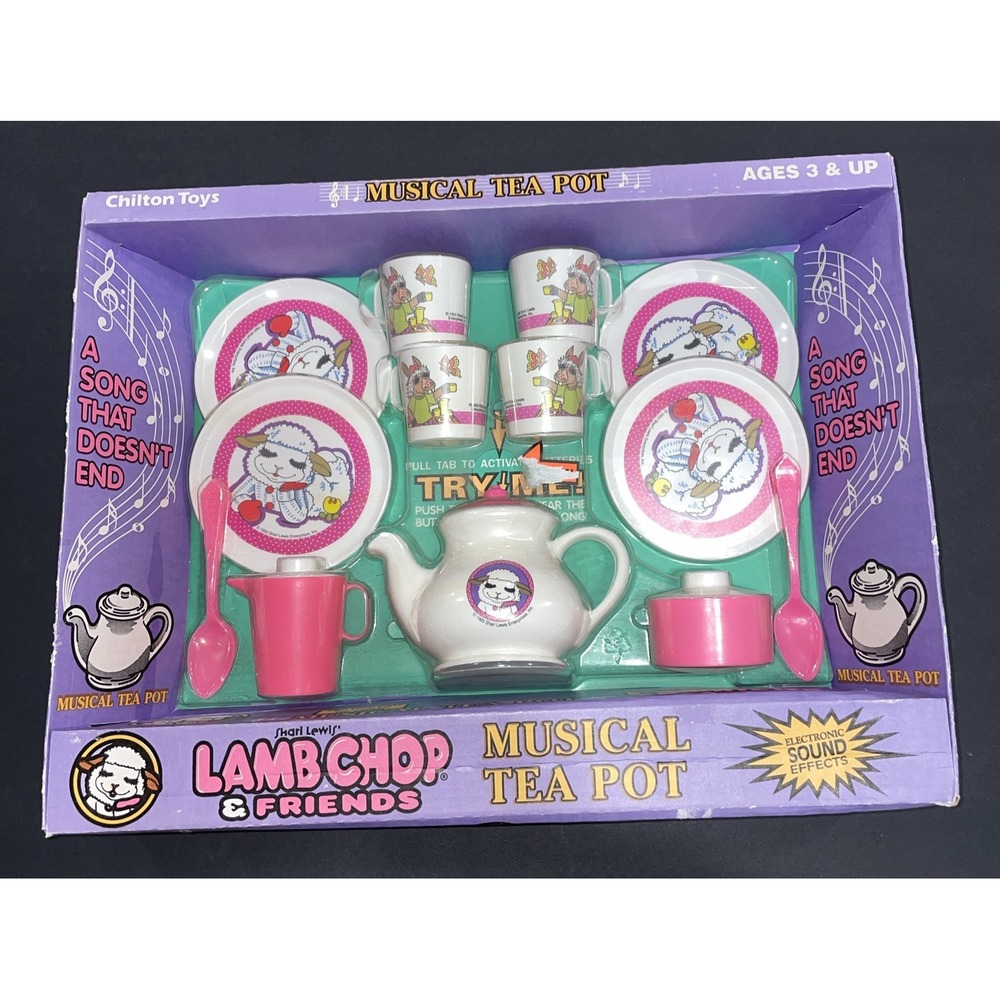 Vtg 1993 Lamb Chop & Friends Musical Tea Pot Chilton Toys Shari Lewis NIB 3 & Up